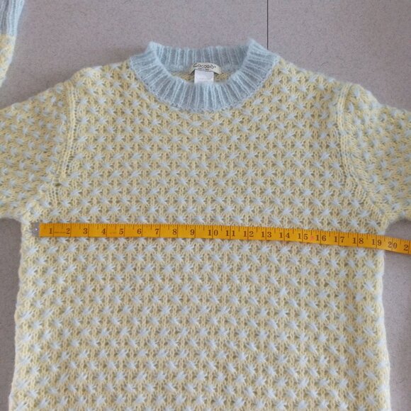 Vintage Italian Cocogio lightweight pastel blue/yellow sweater Size L runs small - Picture 4 of 7
